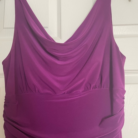 Fuschia color, stretch fabric polyester/spandex blend dress. - Picture 3 of 5